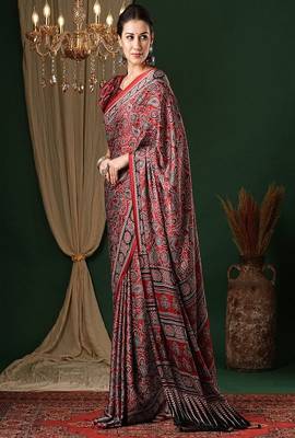 Ethnic motifs pure crepe saree 2