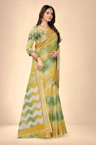 Printed pure cotton maheshwari saree