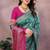 Woven design saree with zari border & unstitched blouse