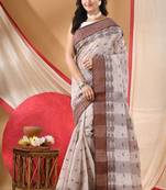 Woven design pure cotton taant saree