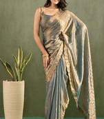Woven design pure chiffon ready to wear saree