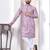 lavender cotton kurta set with lucknowi print work
