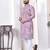 lavender cotton kurta set with lucknowi print work