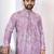lavender cotton kurta set with lucknowi print work
