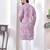 lavender cotton kurta set with lucknowi print work
