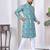 blue cotton kurta set with lucknowi print work
