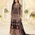 Designer salwar kameez in crepe silk with digital print & aari work