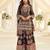 Designer salwar kameez in crepe silk with digital print & aari work