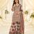 Designer salwar kameez in crepe silk with digital print & aari work