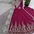 Embroidered georgette anarkali suit with dupatta & pant set