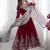 red georgette embroidered anarkali suit set with dupatta