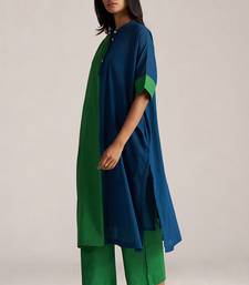 Blue and green mul-mul co-ord set