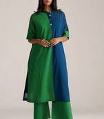 Blue and green mul-mul co-ord set