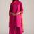 Fuchsia solid kurta with mul-mul dupatta