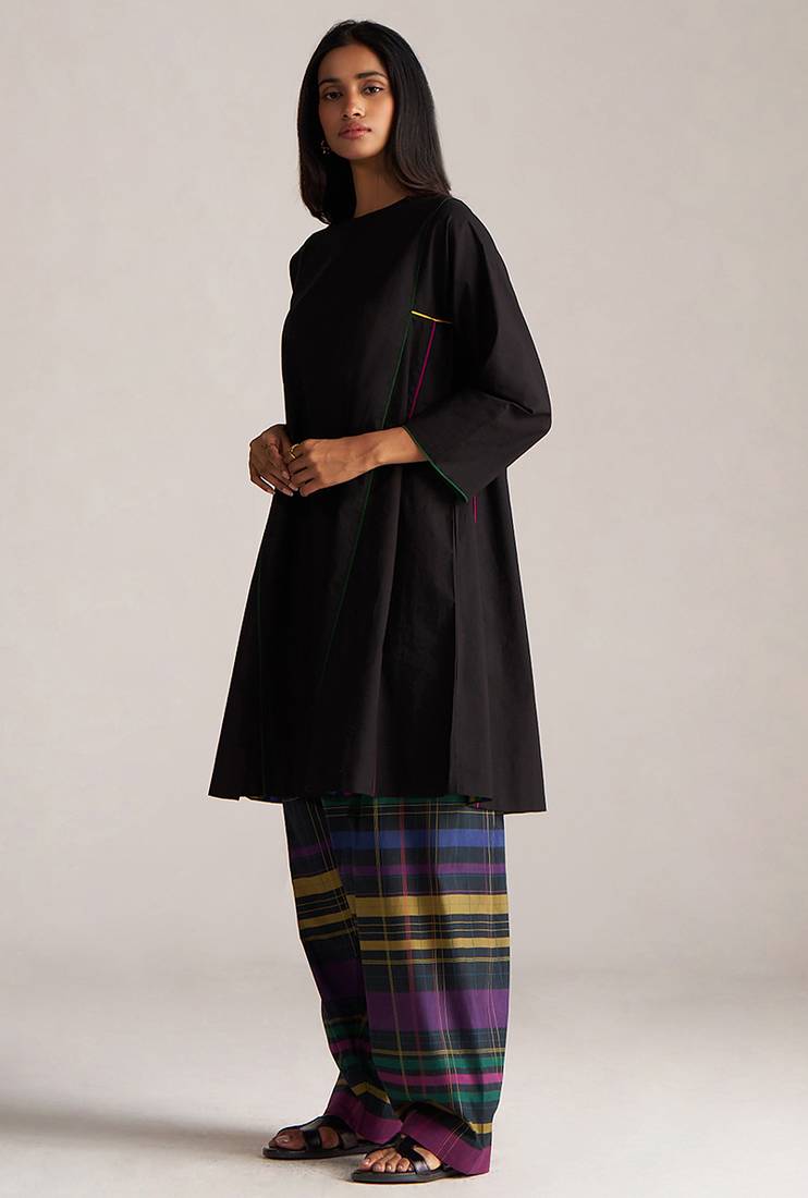 Black with multi colour checkard co-ord set