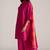 Fuchsia solid kurta with mul-mul dupatta