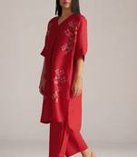 High risk red linen co-ord set