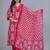 red printed kurta set with dupatta