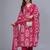 red printed kurta set with dupatta
