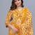 mustard yellow printed kurta set with dupatta