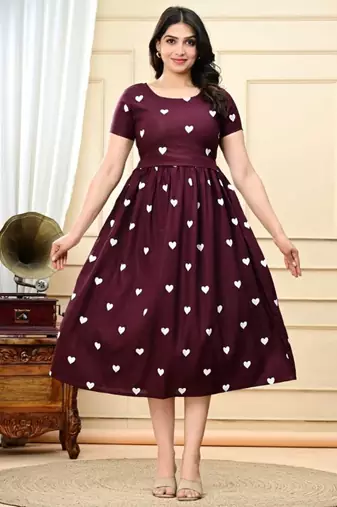 Women's Rayon Printed Designer Casual Wear Dress