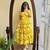 yellow rayon floral printed casual midi dress