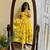 yellow rayon floral printed casual midi dress