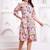 multicolor rayon floral printed collar neck dress