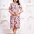 multicolor rayon floral printed collar neck dress