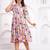 multicolor rayon floral printed collar neck dress