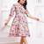 multicolor rayon floral printed collar neck dress