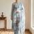 Stylee lifestyle sky blue linen digital printed dress material