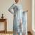 Stylee lifestyle sky blue linen digital printed dress material