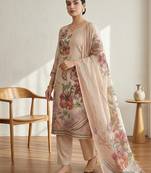 Stylee lifestyle pink linen digital printed dress material