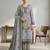 Stylee lifestyle grey linen digital printed dress material