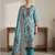 Stylee lifestyle turquoise linen digital printed dress material