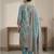 Stylee lifestyle turquoise linen digital printed dress material