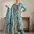 Stylee lifestyle turquoise linen digital printed dress material
