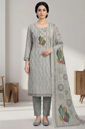 beige linen shimmer digital printed salwar suit material