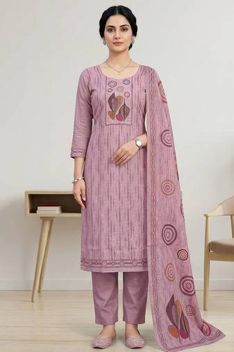 pink linen shimmer digital printed salwar kameez material


