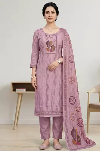 pink linen shimmer digital printed salwar kameez material

