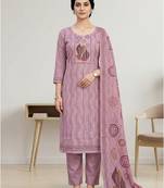 Stylee lifestyle pink linen shimmer digital printed dress material