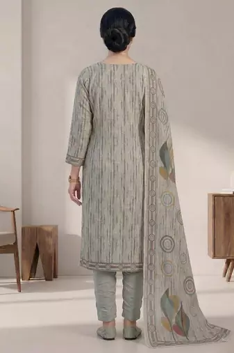 beige linen shimmer digital printed salwar suit material