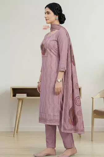 pink linen shimmer digital printed salwar kameez material

