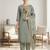 Stylee lifestyle green linen shimmer digital printed dress material