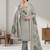 Stylee lifestyle beige linen shimmer digital printed dress material