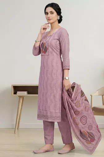 pink linen shimmer digital printed salwar kameez material


