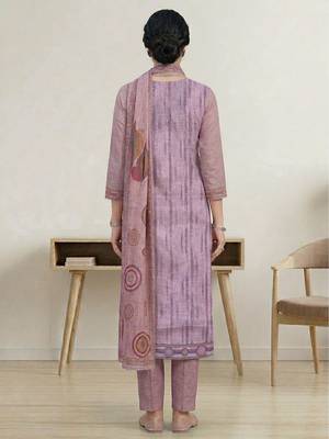 pink linen shimmer digital printed salwar kameez material


 4