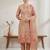 Stylee lifestyle peach linen shimmer digital printed dress material