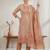Stylee lifestyle peach linen shimmer digital printed dress material